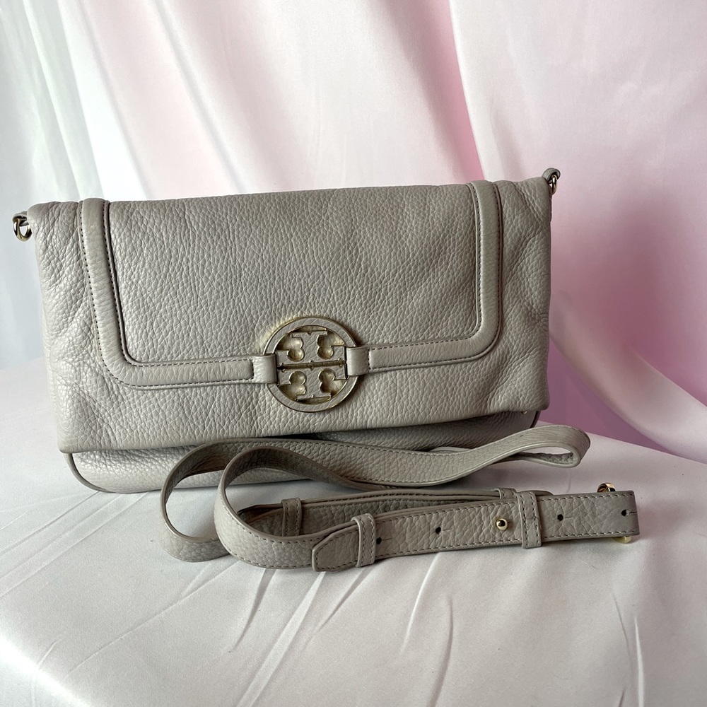 Tory Burch Amanda Foldover Convertible Crossbody In Sage! Excellent Condition!